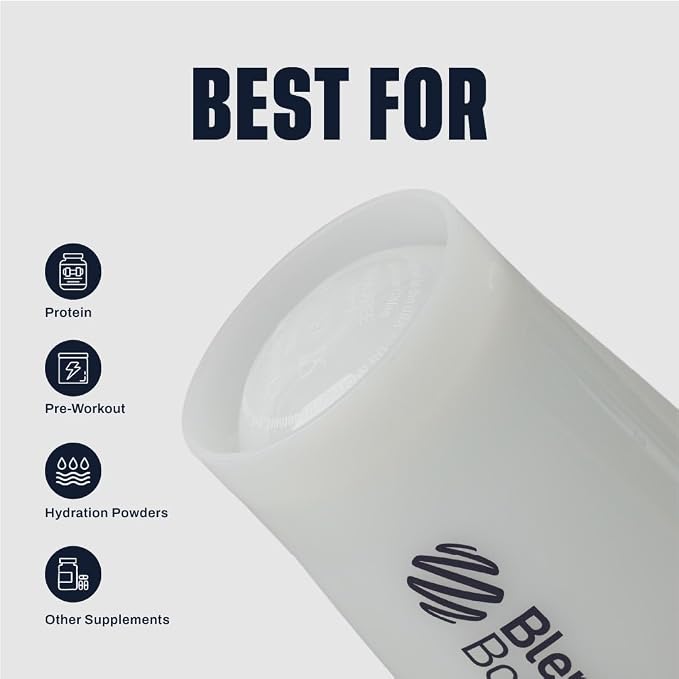 BlenderBottle Classic V2 Plastic Shaker Bottle 20 oz White