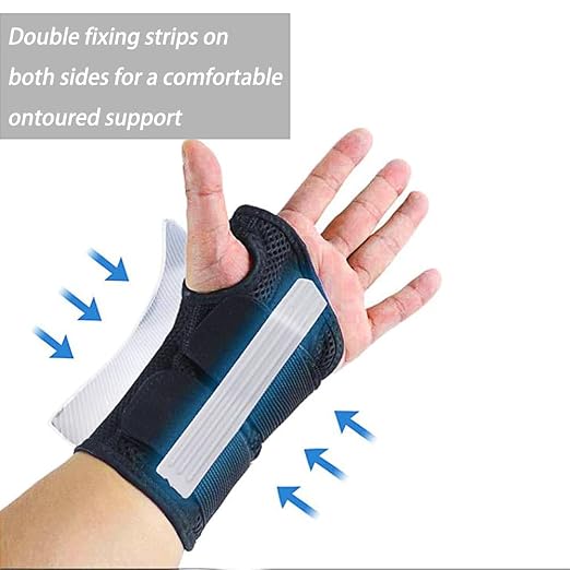 NuCamper Wrist Brace for Carpal Tunnel Night Wrist Support Left Hand Black | Wrist Splint for Men Women, Tendonitis Arthritis Pain Relief,Adjustable Compression Hand Braces, Sleeping, Office Work Typing