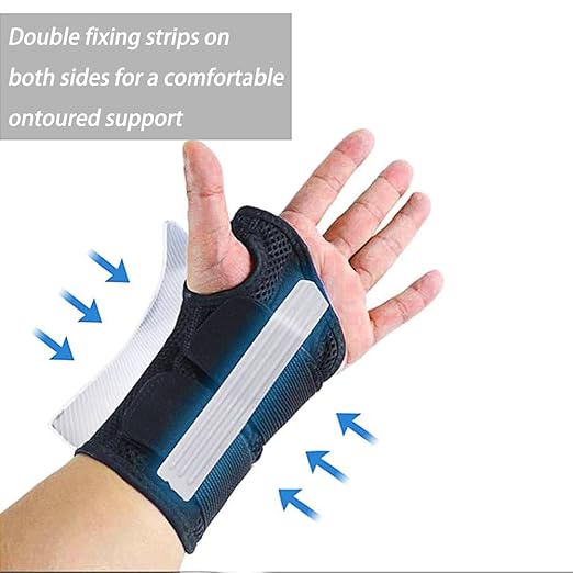 NuCamper Wrist Brace for Carpal Tunnel Night Wrist Support Right Left Hands | Wrist Splint for Men Women, Tendonitis Arthritis Pain Relief,Adjustable Compression Hand Braces, Sleeping, Office Work Typing
