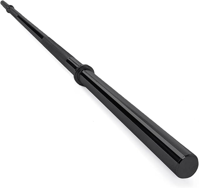 Available in 5FT and 7FT, Straight Barbell Bar, 1-Inch Standard Diameter, Alloy Steel, Black Finish, 300LBS Weight Capacity, Chrome Surface, Diamond Knurling, Anti-Skid Grip,