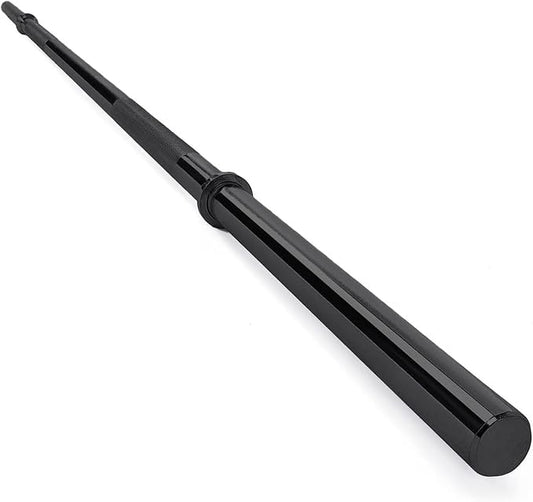 Available in 5FT and 7FT, Straight Barbell Bar, 1-Inch Standard Diameter, Alloy Steel, Black Finish, 300LBS Weight Capacity, Chrome Surface, Diamond Knurling, Anti-Skid Grip,