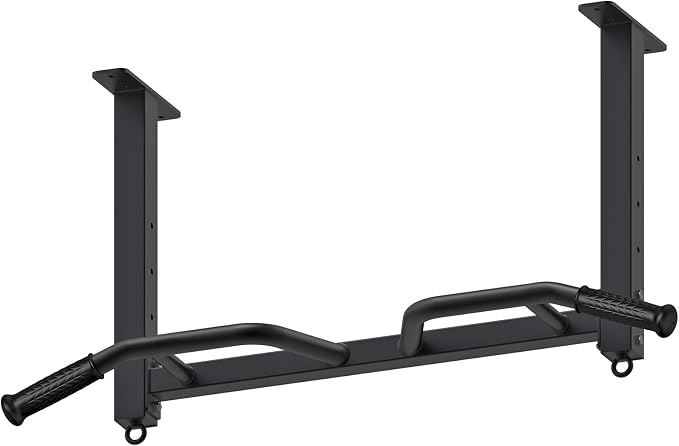 Kipika 32" Ceiling Mounted Pull Up Bar - Heavy Duty, Highly Adjustable, Multifunctional Chin Up Bar - Home Gym System with Punching Bag Hanger and Resistance Bands Training