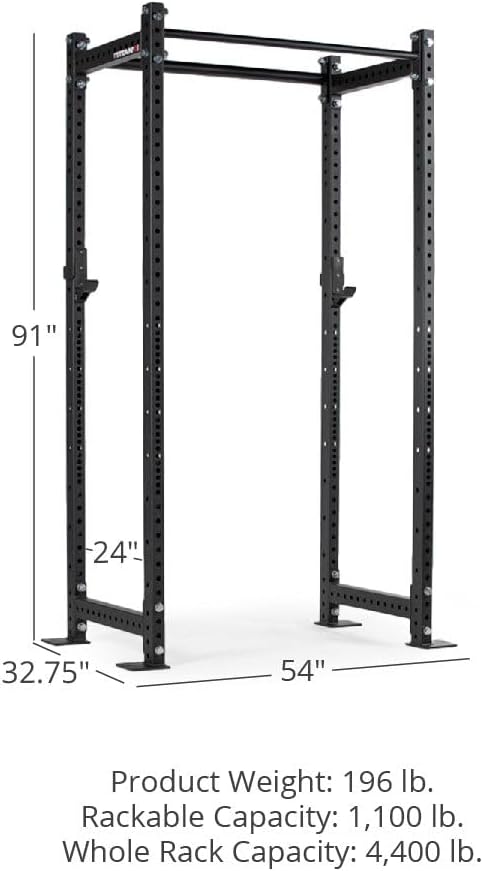 Titan Fitness T-3 Series Power Rack, 1,100 LB Capacity Cage for Weightlifting and Strength Training