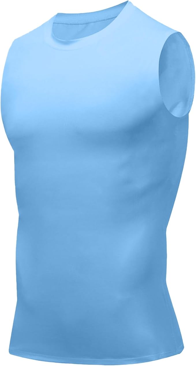 Compression Shirt Men Slimming Body Shaper Vest Crewneck Workout Tank Top | Tummy Control Undershirts, Gynecomastia Compression Shirts, Back Support, Sleeveless Muscle Shirts, Shaping Tank Top