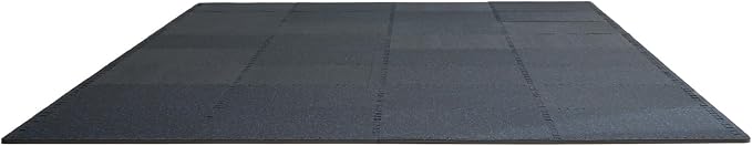 VEVOR 0.56Inch 48sq.ft 12 Tiles Gym Flooring for Home Gym, Rubber Top with High Density EVA Foam, 25 x 25In Gym Floor Exercise Equipment Mats, Interlocking Gym Mats, Puzzle Workout Mats, Black & Blue