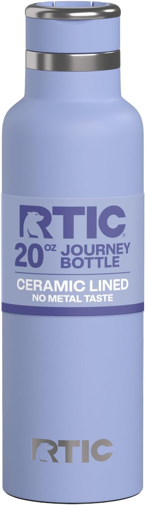 RTIC 20oz Journey Bottle Metal Stainless Steel Vacuum Insulated, BPA Free, Reusable, for Water, Hot and Cold Drinks, Travel, Sports, Camping, Periwinkle