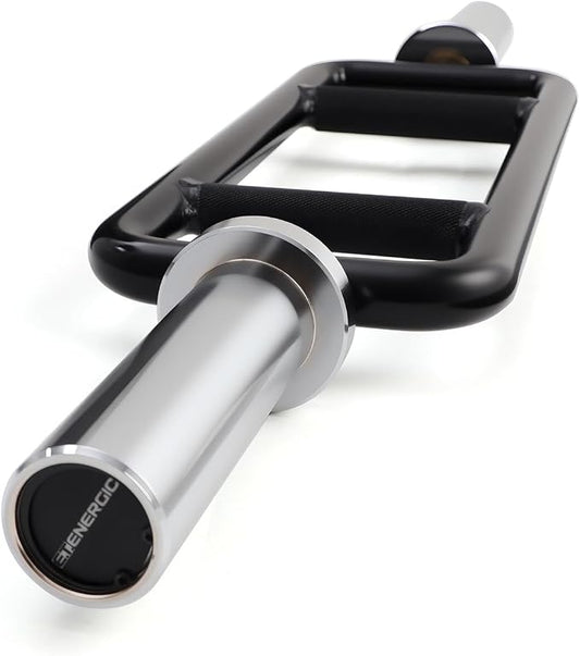 34” Hard Chrome Olympic Triceps Bar, 500LB | Neutral grip weight bar with knurled handles, rotating sleeves, 6.88-inch loadable length, and 2-inch plate fit