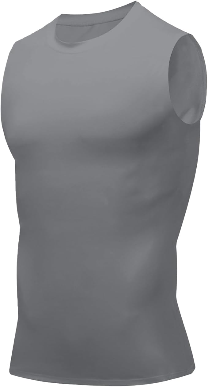 Compression Shirt Men Slimming Body Shaper Vest Crewneck Workout Tank Top | Tummy Control Undershirts, Gynecomastia Compression Shirts, Back Support, Sleeveless Muscle Shirts, Shaping Tank Top