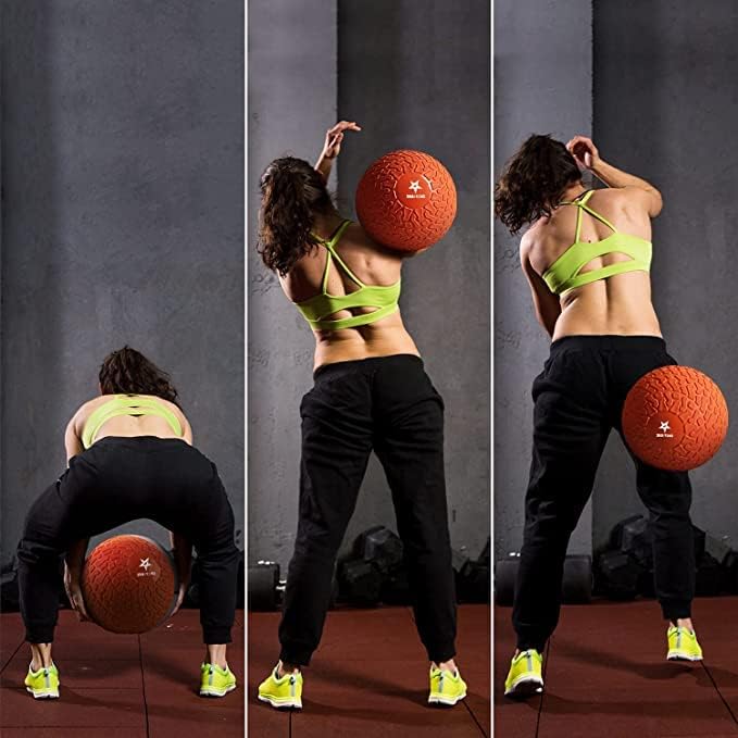Yes4All Upgraded Fitness Slam Medicine Ball 20lbs for Exercise, Strength, Power Workout | Weighted Ball | Orange Beast