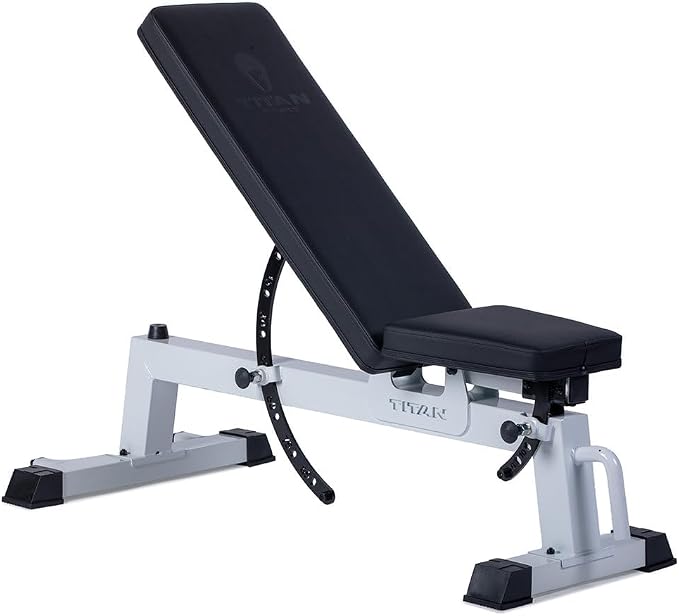Titan Fitness Performance Series Adjustable Bench, Supports 650 LB Incline, Versatile Utility Bench for Home Gym Weightlifting, Strength Training, Flat, Incline, Upright Positions