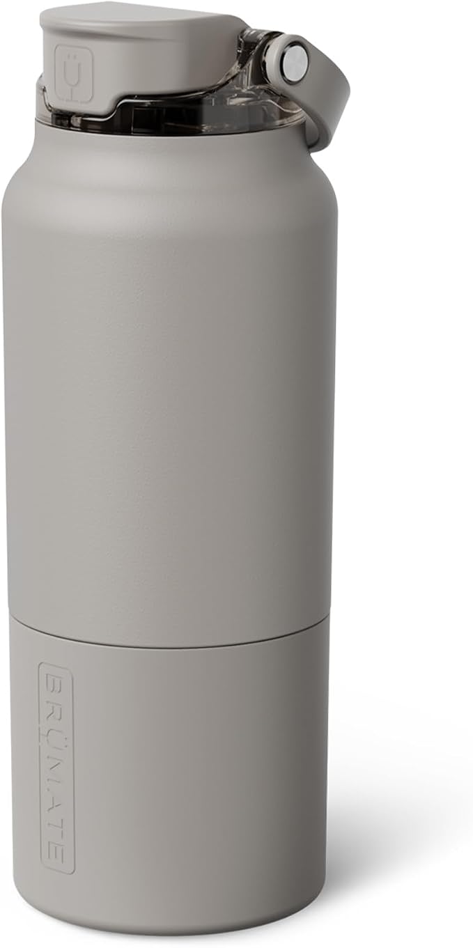 BrüMate Rise 35oz Water Bottle With 100% Leakproof Covered Silicone Straw | Insulated Stainless Steel Water Bottle With Removable Straw | Fast Flow | Soft Sip Silicone Spout | BPA-Free (Mocha)