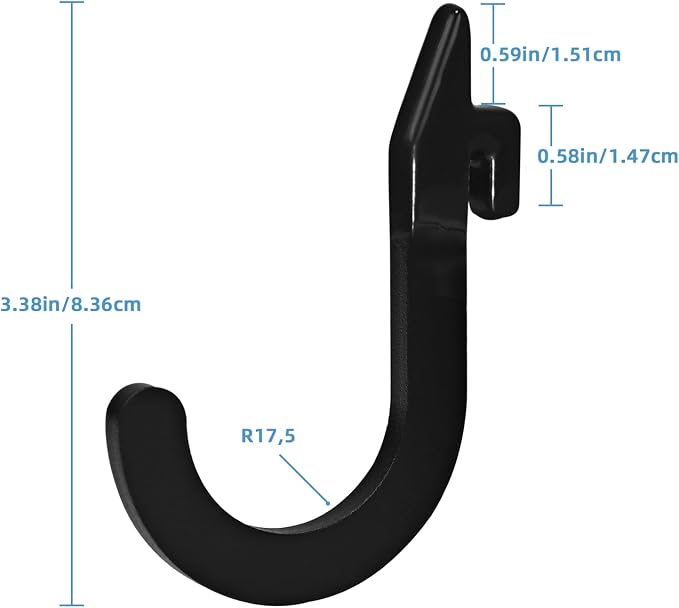 8PSC Squat Rack Accessories Hook Holder,Power Rack Attachments Hooks,DIY Storage Hook for Resistance Bands Barbell Collars and Gym Accessories (Black)