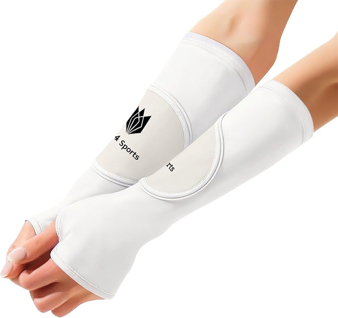FitsT4 Sports Volleyball Arm Sleeves for Girls Passing Forearm Sleeves with Protection Pads and Thumbhole for Youth