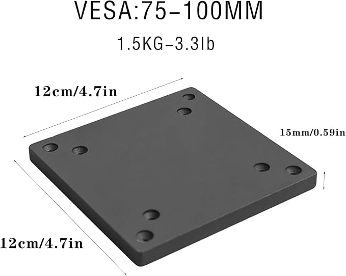 Counterweight for Monitor Arm - 1.1Ib/3.3lb/5.5lb Iron Weight Plate with VESA 75/100 Holes, Universal Compatible for Phone & Tablet Mounts, Solve Monitor Stand Sagging & Floating Issues (1.1)
