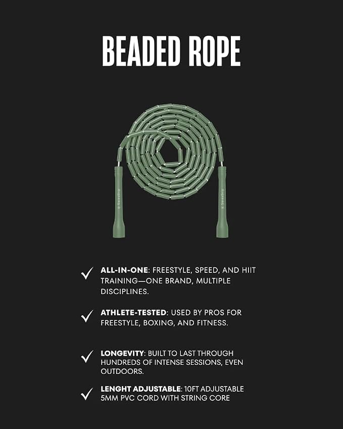 Swissskip Beaded Jump Rope Swissskip by Dayan Kolev; Unique Beaded Rope for Mastering Jump Rope Skills and Tricks