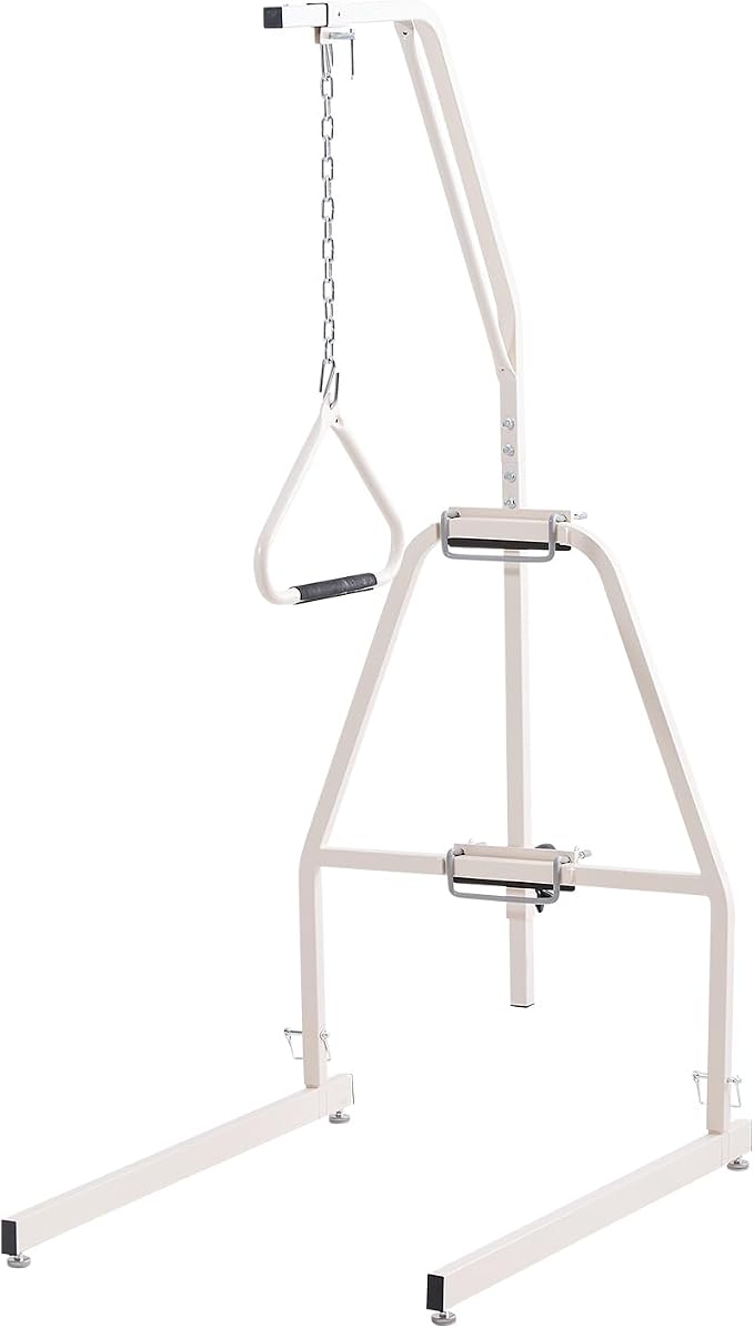 VEVOR Trapeze Bar for Bed Mobility, Bed Trapeze with Clamps and Floor Stand, 250LBS Weight Capacity Pull Up Assist for Elderly, Patients & Disabled, Suitable for Home Care, Hospital, Nursing Home