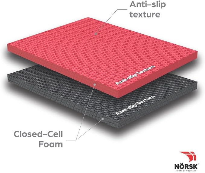 Reversible Gym Exercise Mats 3/4" Thick EVA Interlocking Foam Tiles, Perfect Gym Flooring for Home Gym, 4 Tiles & 8 Trim Pieces, 16 Sq. Ft. 24"x24", Red/Black