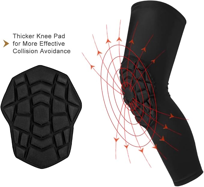 SZKANI Knee Pads Compression Leg Sleeve Knee Sleeve for All Sports Wrestling Protector Gear, 1 Pair of Knee Paded