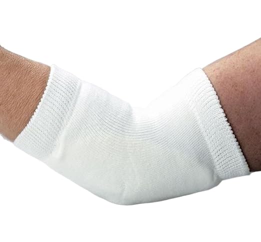 Sandhill Tools Heel & Elbow Protector Large Padded Sleeves – Knit Elastic Cushioned Guards for Skin Protection, Pressure Relief & Shock Absorption, Soft Terry Fabric, Pull-On Design (Pair)
