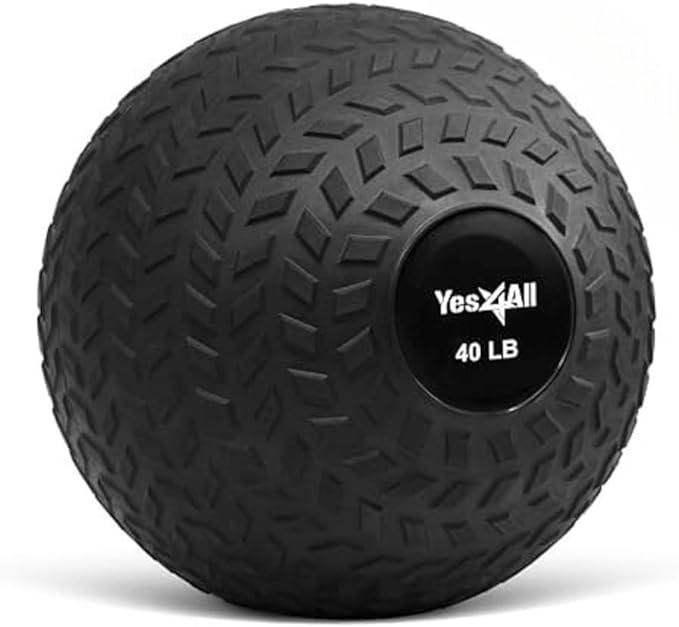 Yes4All Slam Balls, 10-40lb Weighted Ball Weight, Durable PVC Sand Filled Workout Dynamic Slam Ball for Core Strengthen