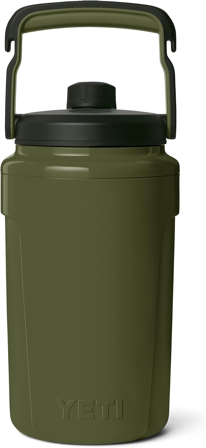 YETI Silo Half Gallon Insulated Chug Cap Water Jug – Leakproof, Lightweight Sports Bottle with Fence Hook Handle – Keeps Drinks Ice-Cold – Ideal for Gym, Sports & Tournaments, Olive