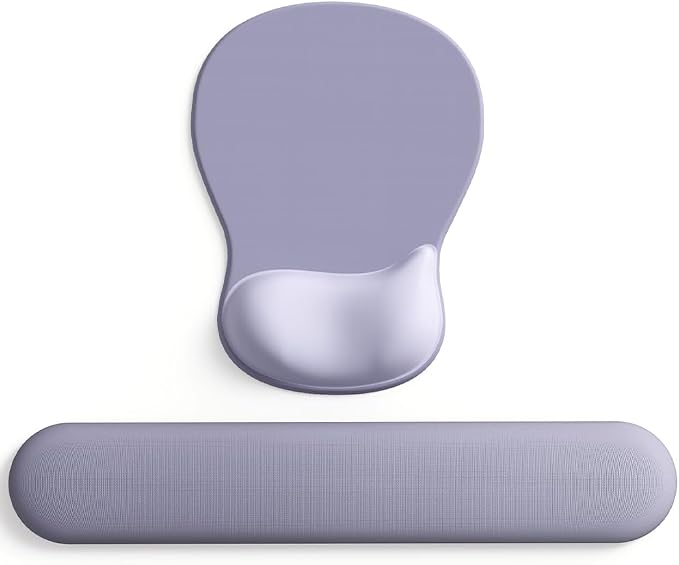 ErgoComfort Gel Wrist Rest Mouse Pad-Ergonomic Office Mousepad with Wrist Support-Non-Slip, Design Desk Accessories Mat for Home&Game Decor (09LavenderHaze Set)