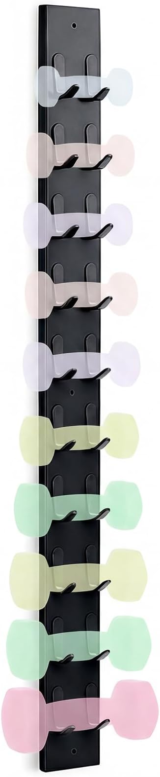 Zonon 50 Inch Dumbbell Wall Rack 10 Capacity Metal Heavy Duty Dumbbell Storage Holder for Space-Saving Home Gym Hardware Included