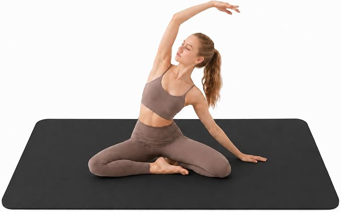 Yoga Mat 72''x24''/35''(8mm/10mm) for Beginners, Thick and Wide Yoga Mat with Carrying Strap for Pilates, Stretching and Home Workout