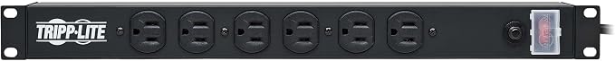 Tripp Lite 12-Outlet Rackmount PDU Power Strip, Network-Grade Front & Rear Facing Outlets, 15A, 120V, 15ft Cord with 5-15P Plug, Horizontal 1U Rack Mount, Lifetime Manufacturer's Warranty (RS-1215)