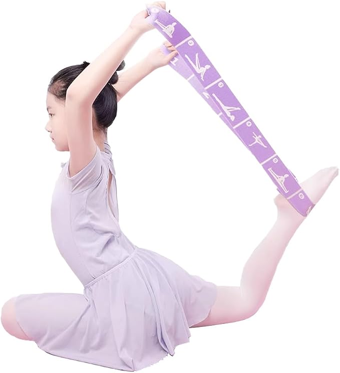 2-Pack Adjustable Kids Dance Stretch Bands - 8-Loop Elastic Bands for Ballet, Latin, Yoga, Gymnastics & Stretching - Flexible, Multi-Section Design for Dance Training & Flexibility