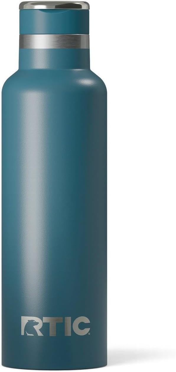 RTIC 20oz Journey Water Bottle Ceramic Lined Metal Stainless Steel Vacuum Insulated, BPA Free, Reusable, for Water, Hot and Cold Drinks, Travel, Sports, Camping, Marine