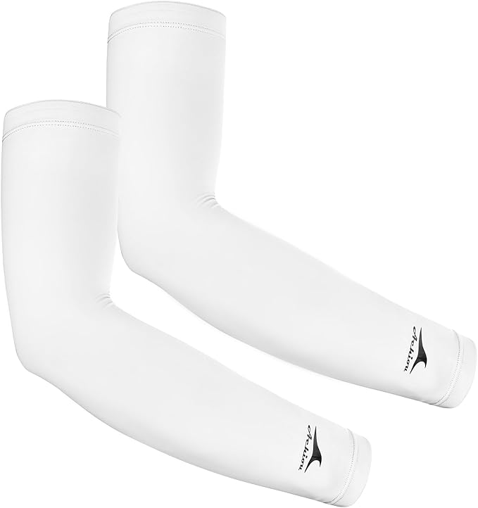 Achiou Volleyball Arm Sleeves for Women, Cooling Ice Silk Sun Sleeves Youth | Summer Ice Silk Compression Sleeves, UPF 50+ UV Protection, Perfect for Teen Girls & Women Outdoor Sports, Anti-slip Silicone