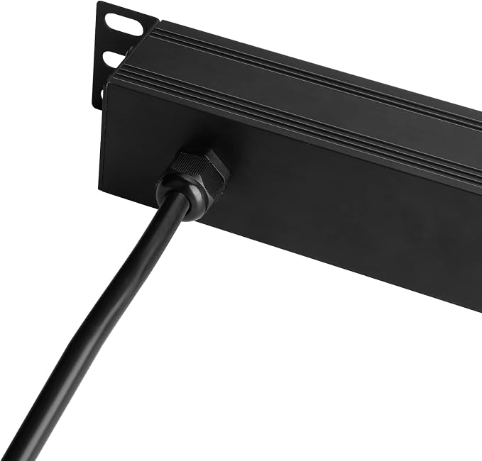 BTU 2PCS Power Strip Surge Protector Rack-Mount PDU, 8 Right Angle Outlets Wide-Spaced, Mountable Power Strip Heavy Duty for Server Racks, Commercial, 300J (Black 6FT)