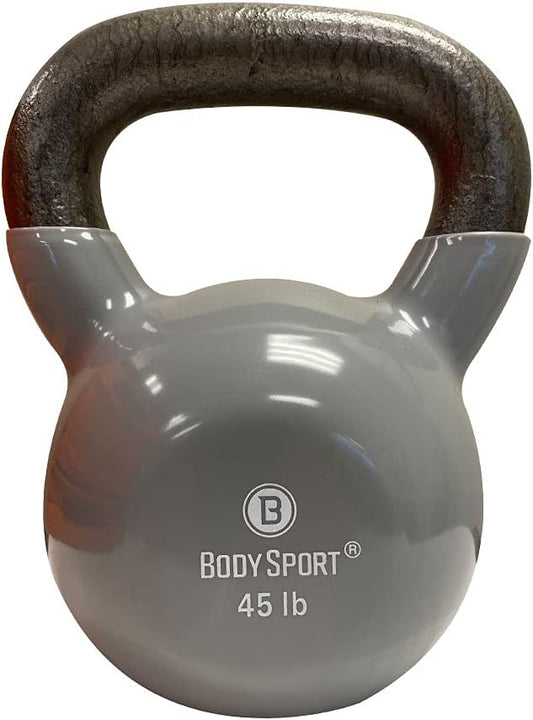 Body Sport Cast Iron Vinyl Coated Kettlebells – Kettlebell for Weight Lifting – Strength Training Kettlebell – Professional Fitness for Gym & At Home