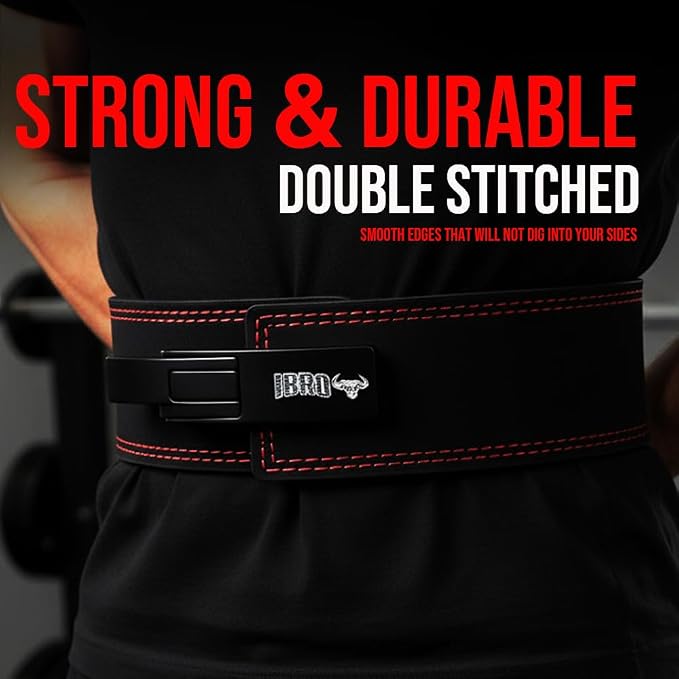 IBRO Powerlifting Lever Gym Belt – Power 8MM, 10MM or 13MM Extreme Heavy Duty Genuine Leather Belts - Squats Deadlifts Bodybuilding Weight Lifting IPF Power Lifting Strongman for Men