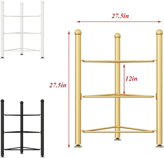 3/5/6/7 Tier Floor Stand Storage Organizer Exercise Half Balance Ball Storage Rack, Home Gym Workout Equipment for Bosu Slam Bowling Medicine Balls(Black,3 Layer - 27.5in)