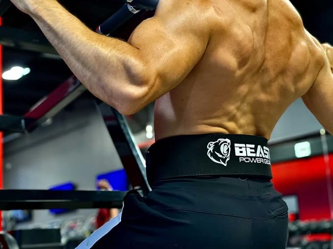 Beast Power Gear Weight Lifting Belts - Free Strap 4” Wide 10mm Thick for Weightlifting Bodybuilding Powerlifting Belt Superior Back Support Gym Belts for Men Women