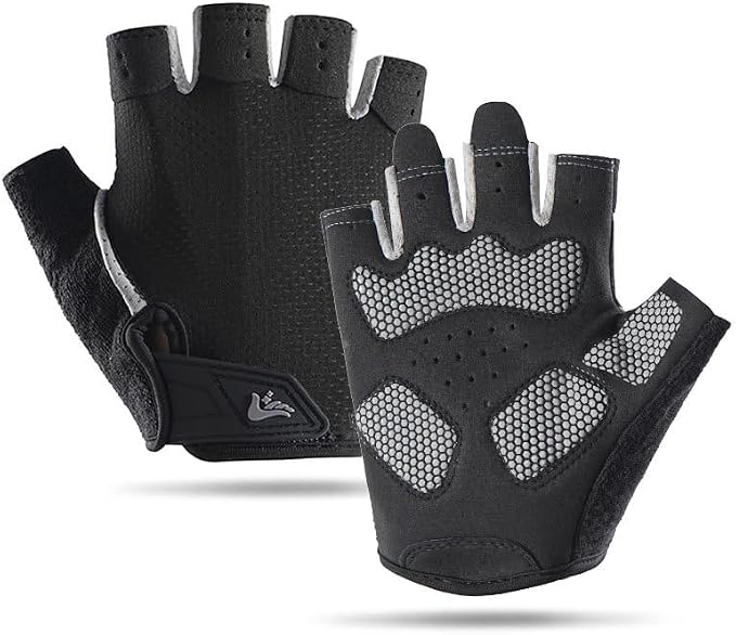 Mealah Fingerless Workout Gloves for Women Men - Anti-Slip Shock-Absorbing Glove for Fitness Cycling Outdoor Sports