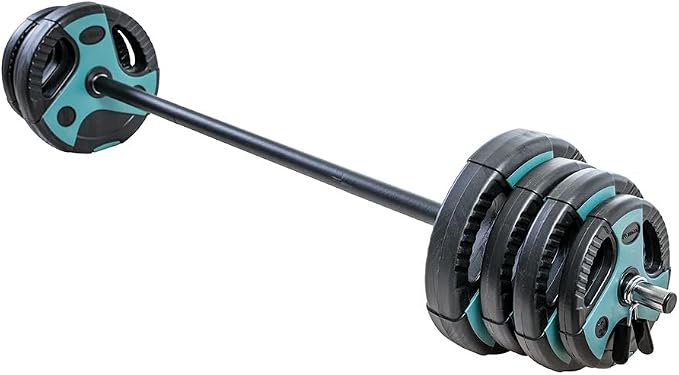 US Weight Barbell Weight Set for Home Gym with 55” padded Bar - Adjustable Weights for Exercise, Lifting, and to Build Muscle