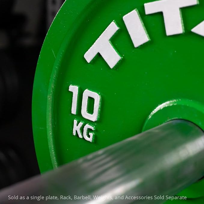Titan Fitness Olympic Calibrated Steel Powerlifting Plates, Machine Precision Steel Discs