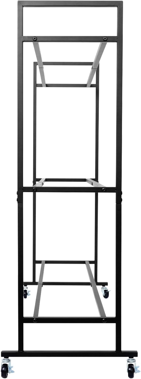 Basketball Rack with Lockable Wheels, Heavy Duty 120 lbs Capacity Basketball Stand for Slam Balls, Home Gym and Garage Organization, Black Ball Holder Cart for Basketball Football