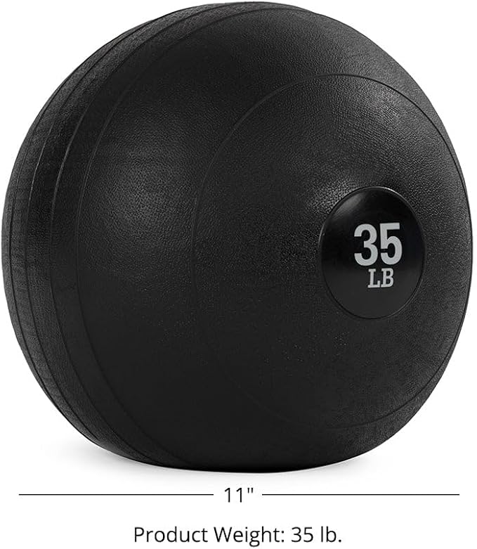 Titan Fitness Rubber Slam Ball, Dead Weight Ball Absorbs Impact, Minimal Bounce, Textured Surface for Strength and Conditioning, Cardio Workouts, Full Body Workout