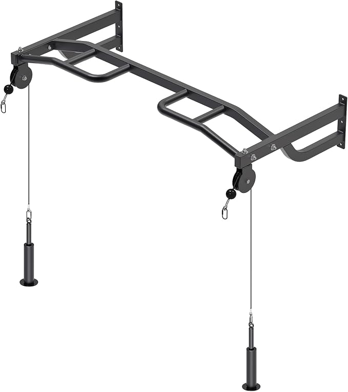 Kipika 48" Ceiling Mounted Pull Up Bar, Heavy Duty Multi-Grip Chin Up Bar,Mounted Pullup Bar, Adjustable Height, Pull Up Bands for Chin Ups & Body Stretching, Ideal for Home Gym and Strength Training