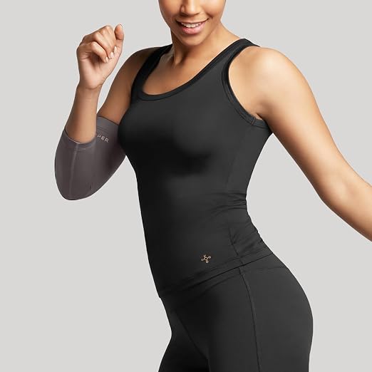 Tommie Copper Infrared Compression Elbow Sleeve, Warming Elbow Support & Stability, Slate Grey, 2XL