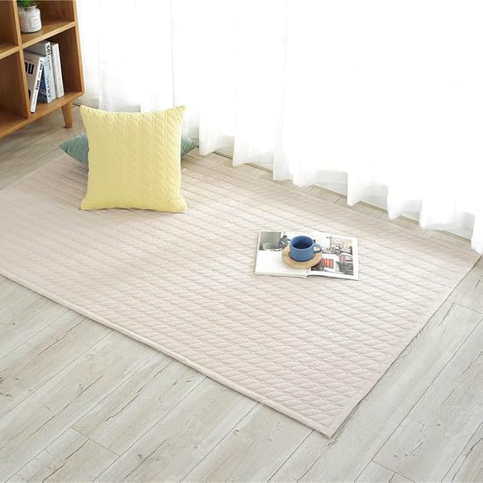 Thick Cotton Yoga Mat 100% Organic Natural Yoga Rug Fitness Rug with Bag for Exercise, Workout Washable 78.8 inches X 27.5 Inches (cotton)