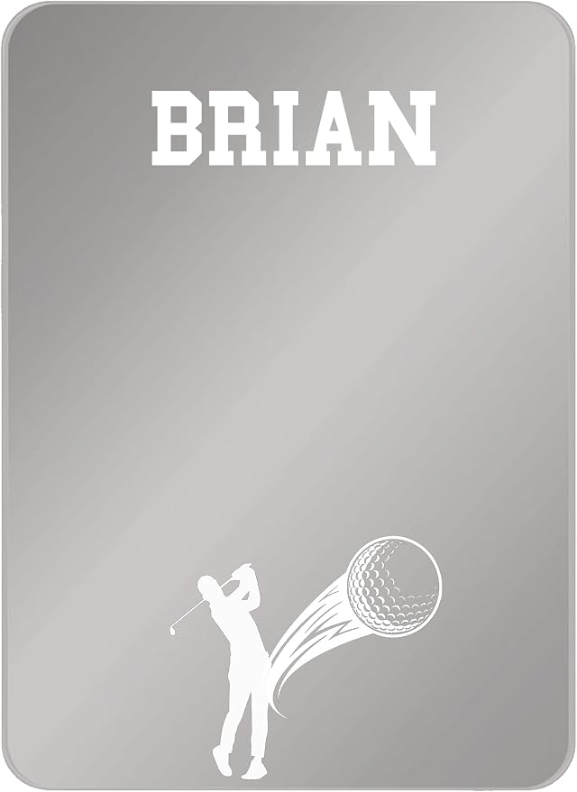 Personalized Sports Player Fan Team Club Locker Mirror Magnet – Back to School Decor, Colorful Magnetic Organizer Accessory for Gym, Home, Office & Refrigerator (Golf Male)