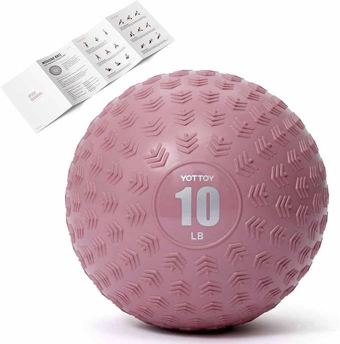 YOTTOY Slam Ball Medicine Ball, Sand-Filled No Bounce Weighted Ball with Textured Grip for Exercise, Strength Conditioning, Cardio, Core Workouts and Cross Training