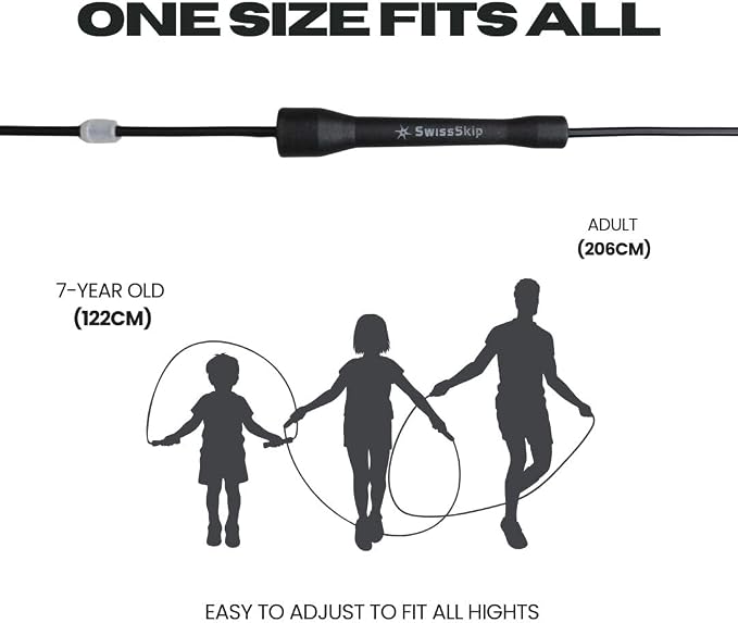 Swissskip Speed Jump Rope by Dayan Kolev, 5mm PVC Skipping Rope, Great for Beginners and Advanced Athlets, Designed for Fitness, Cardio, Boxing & CrossFit, Adjustable length with Unbreakable Handles