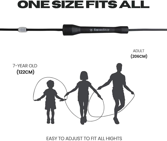 Swissskip Speed Jump Rope by Dayan Kolev, 5mm PVC Skipping Rope, Great for Beginners and Advanced Athlets, Designed for Fitness, Cardio, Boxing & CrossFit, Adjustable length with Unbreakable Handles