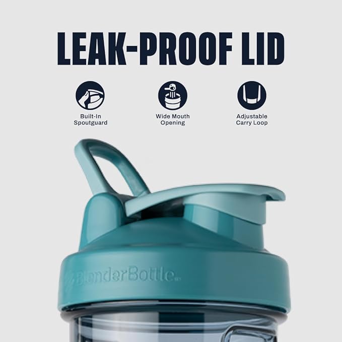 BlenderBottle Shaker Bottle Pro Series Perfect for Protein Shakes and Pre Workout, 32-Ounce, Cerulean Blue